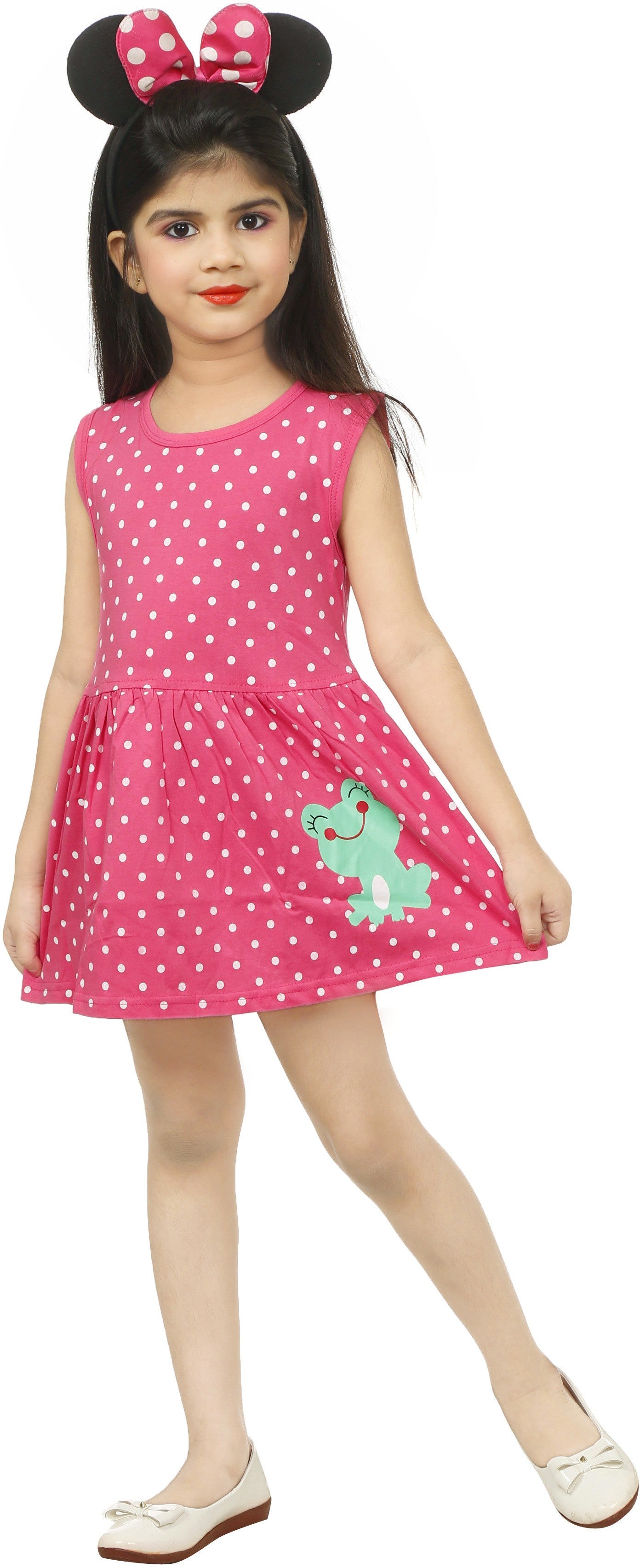 Pink Coloured Cotton Girls  Daily wear Frock!!