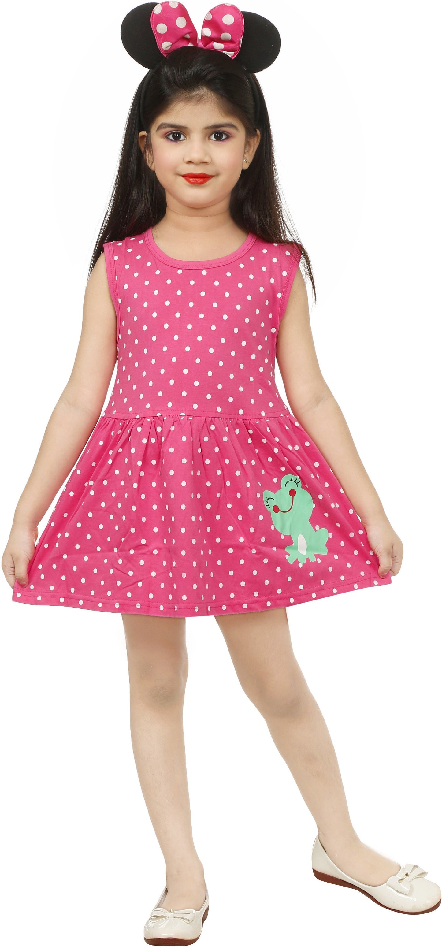 Pink Coloured Cotton Girls  Daily wear Frock!!