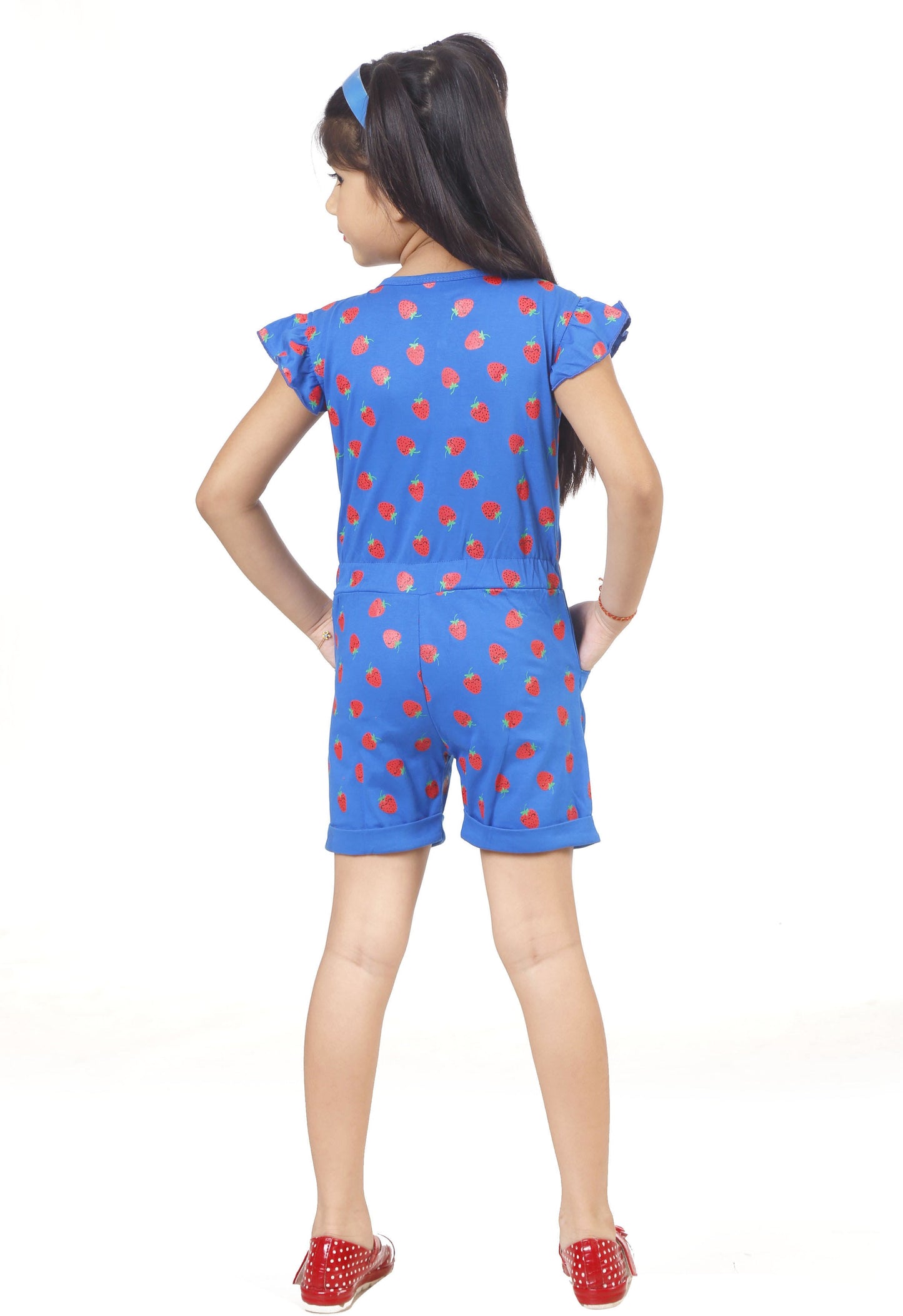 Blue Coloured Cotton Girls  Daily wear Jumpsuit!!