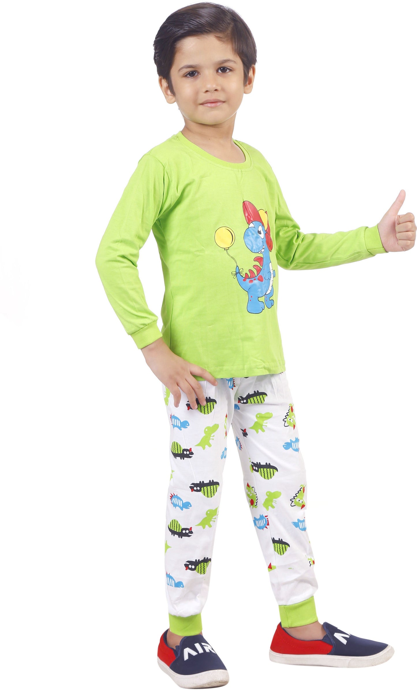 Green Coloured Cotton Boys & Girls ( Unisex) Daily wear T Shirt & Pant!!