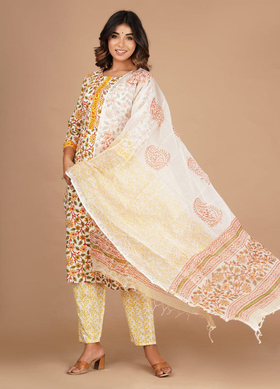 Exclusive Cotton Kurti with Bottom and Dupatta!!