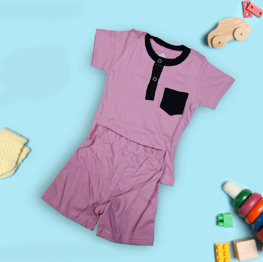 Pink Coloured Cotton Boys Daily wear Top & Short!!