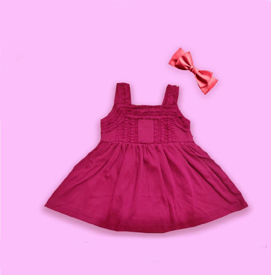 Voilet Coloured Cotton Daily wear Girls Designer Frock!!