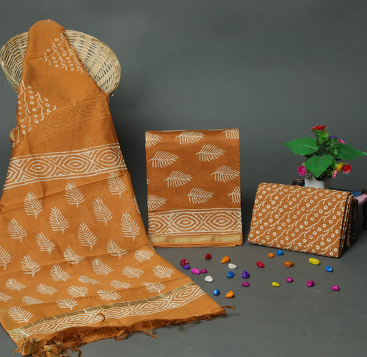 Exclusive CHANDERI SUIT WITH CHANDERI DUPATTA