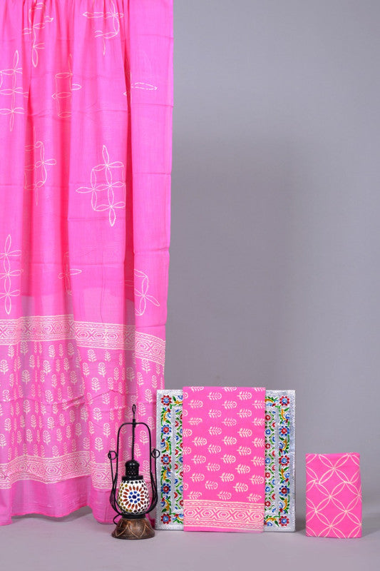 Exclusive Hand Printed Cotton Suits With Cotton Salwar & Mul Cotton Dupatta!!