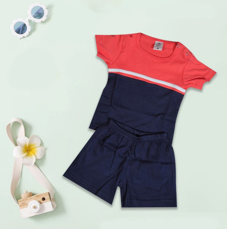 Orange Coloured Cotton Boys Daily wear Top & Short Pant!!