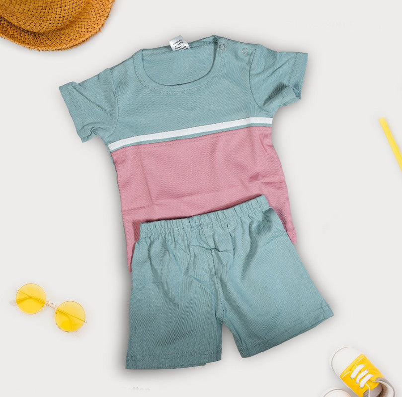 Blue Coloured Cotton Boys Daily wear Top & Short Pant!!