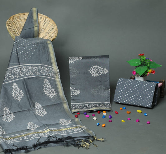 Exclusive CHANDERI SUIT WITH CHANDERI DUPATTA