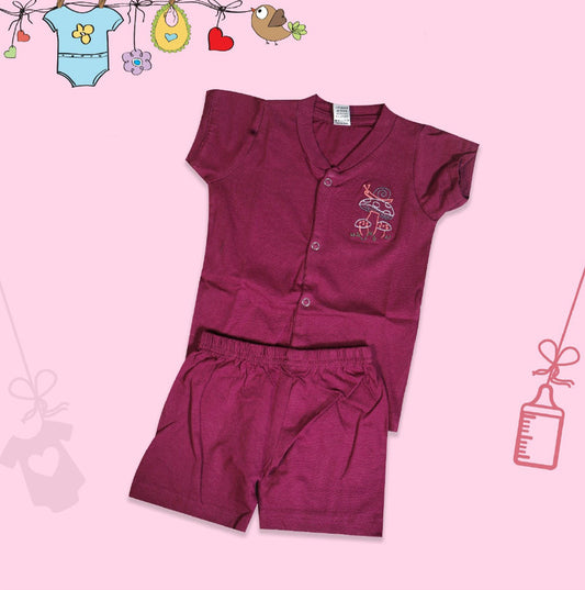 Voilet Coloured Cotton Boys Daily wear Top & Short Pant!!