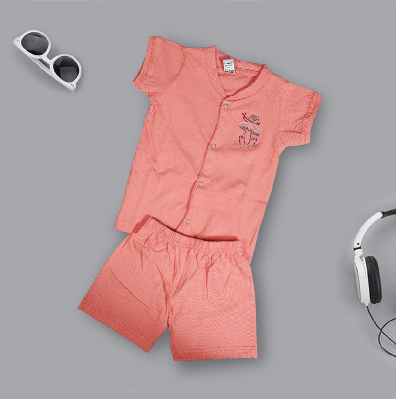 Orange Coloured Cotton Boys Daily wear Top & Short Pant!!