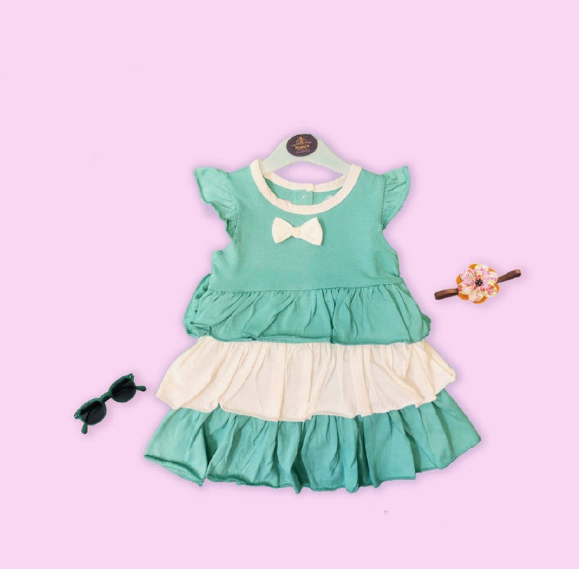 Blue Coloured Cotton Daily wear Girls Designer Frock!!