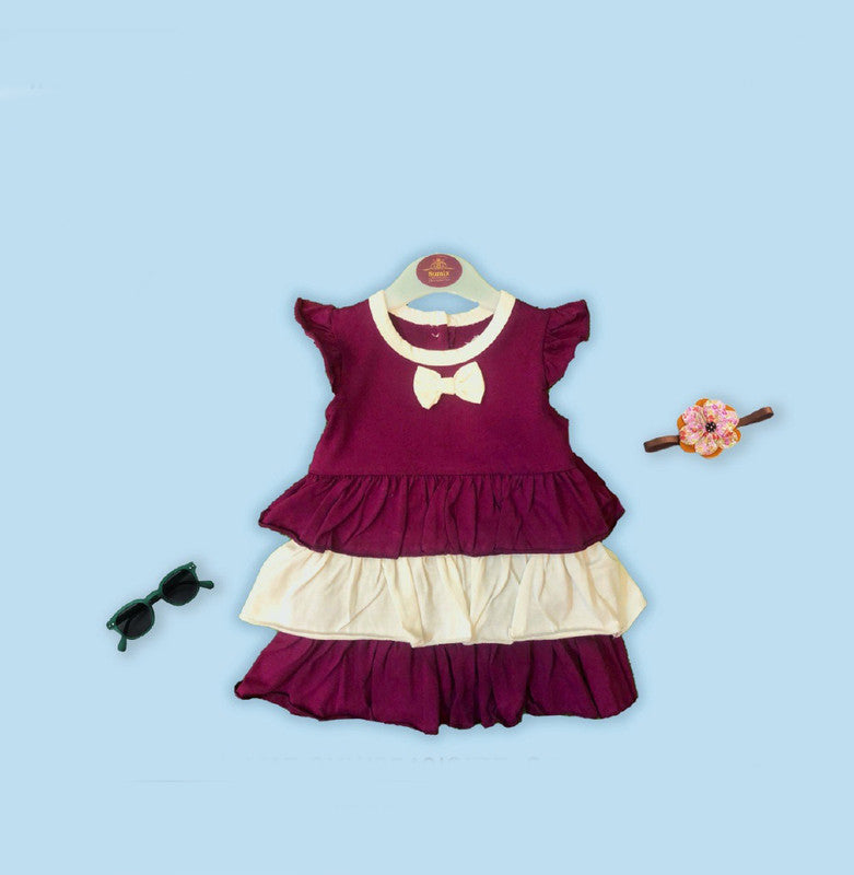 Voilet Coloured Cotton Daily wear Girls Designer Frock!!