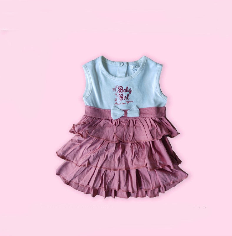 Pink Coloured Cotton Daily wear Girls Designer Frock!!