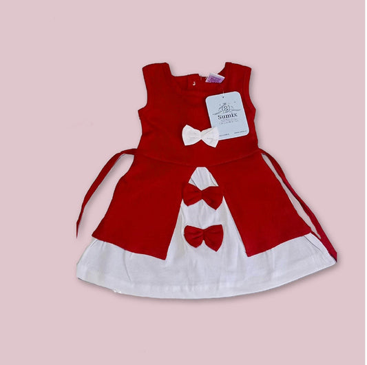 Red Coloured Cotton Daily wear Girls Designer Frock!!