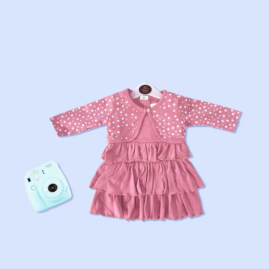 Pink Coloured Cotton Daily wear Girls Designer Frock!!