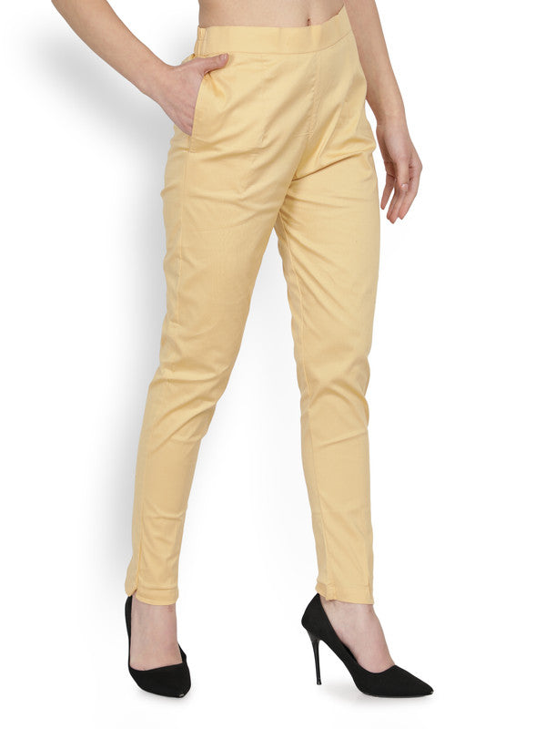 Women's Regular Fit Trousers Pant - Cream – Vintage Gulley
