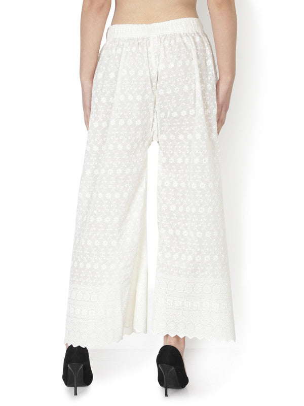 Ivory Off-White Solid Wide Leg Palazzo at Rs 912.00 | Palazzo Pants | ID:  2852419253948