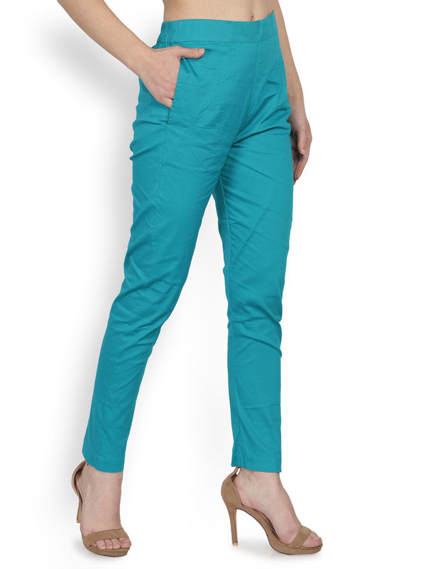 Buy Varanga Women Beige Straight Fit Solid Cigarette Trousers - Trousers  for Women 2397635 | Myntra
