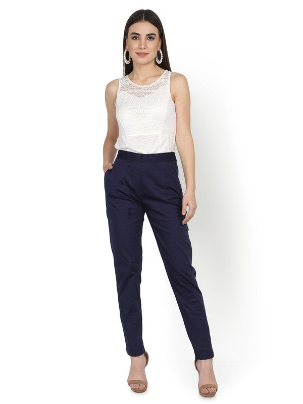 Buy Royal Blue Trousers & Pants for Women by LYRA Online | Ajio.com