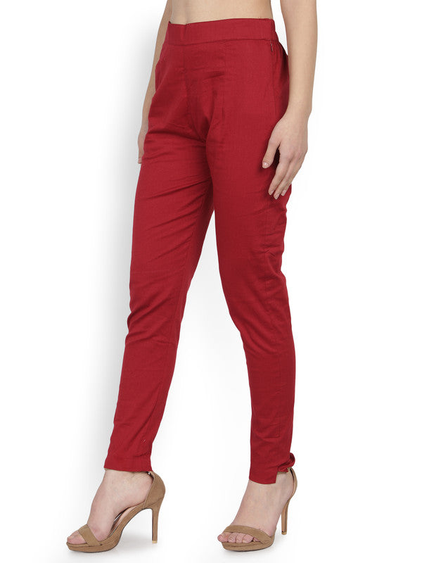 Solid Zari Floral Embroidered Pants - Maroon – FASHOR