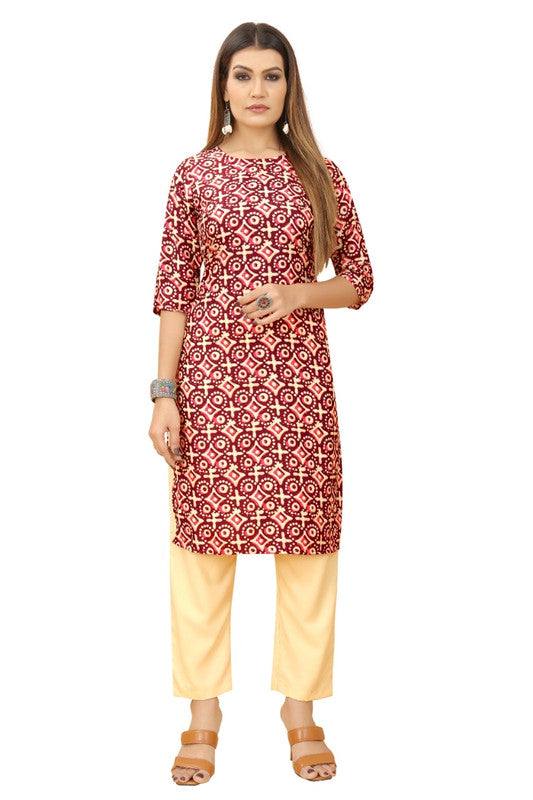 Printed Crepe Daily wear Kurti with Bottom!!