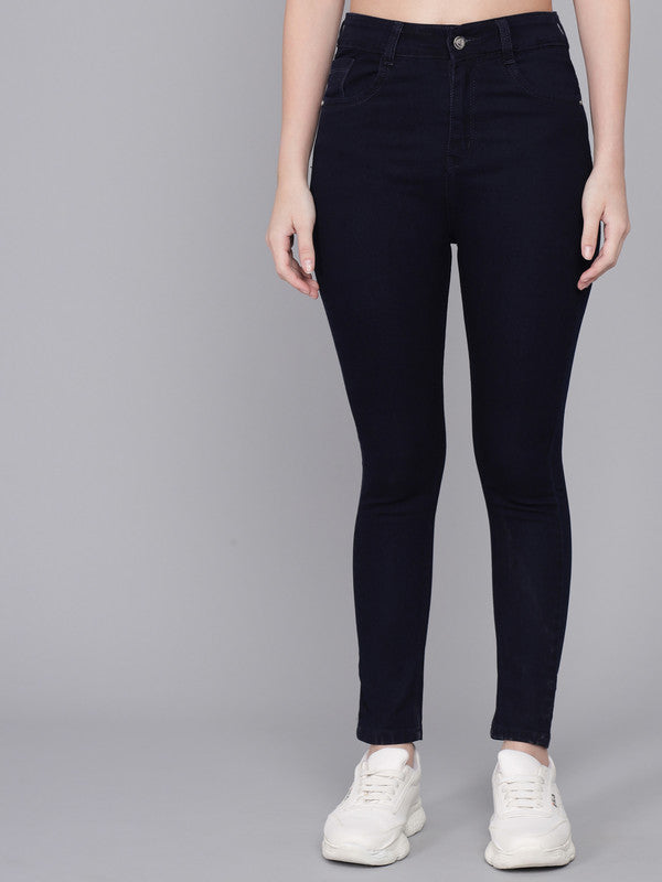 Dark Blue Coloured Premium Denim Lycra Stretchable Ankle Length Slim Fit Women Casual/Party wear Jeans!!