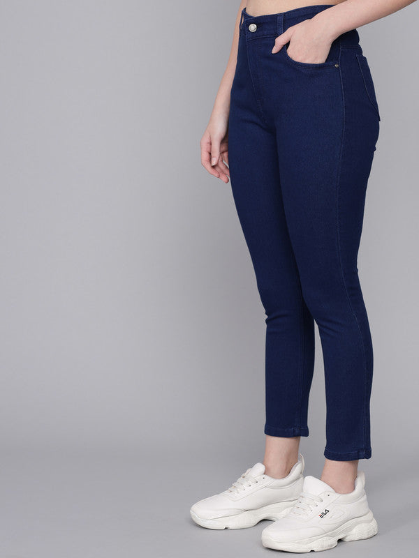 Blue Coloured Premium Denim Lycra Stretchable Ankle Length Slim Fit Women Casual/Party wear Jeans!!