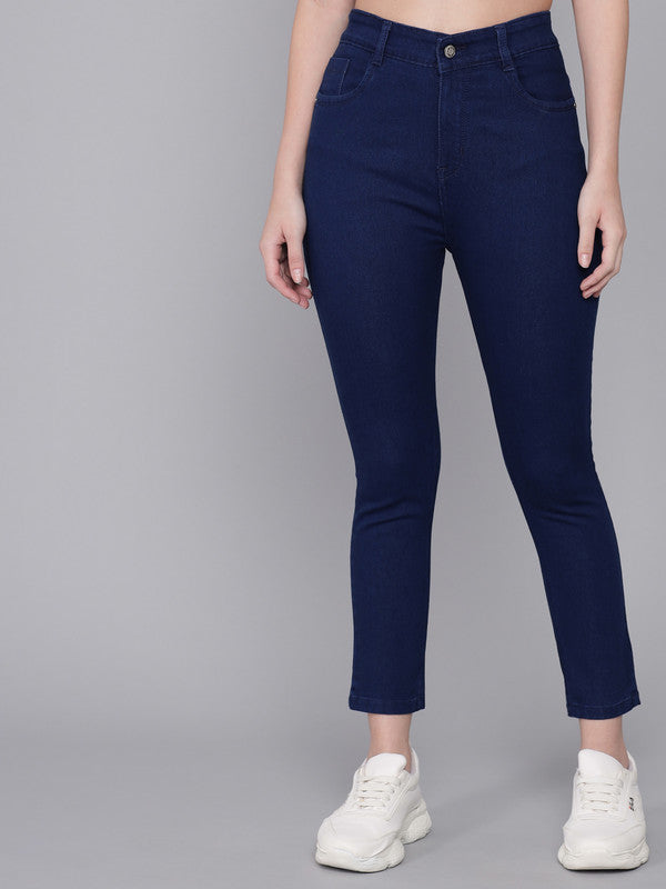 Blue Coloured Premium Denim Lycra Stretchable Ankle Length Slim Fit Women Casual/Party wear Jeans!!