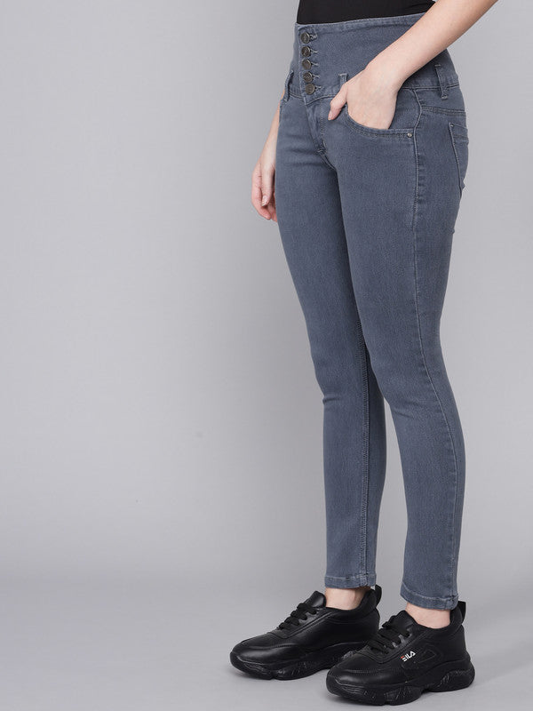 5 Button Stretchable Skinny Fit Ankle Length High Rise Denim Jeans For  Girl's And Women's Beauty