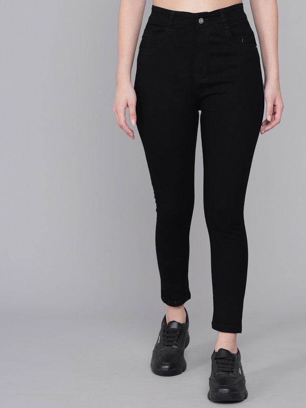 Black Coloured Premium Denim Lycra Stretchable Ankle Length Slim Fit Women Casual/Party wear Jeans!!