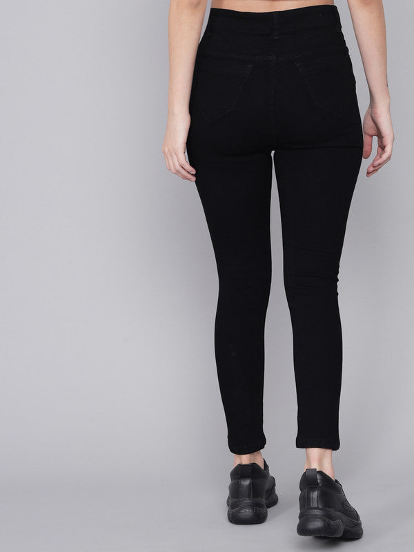 Black Coloured Premium Denim Lycra Stretchable Ankle Length Slim Fit Women Casual/Party wear Jeans!!