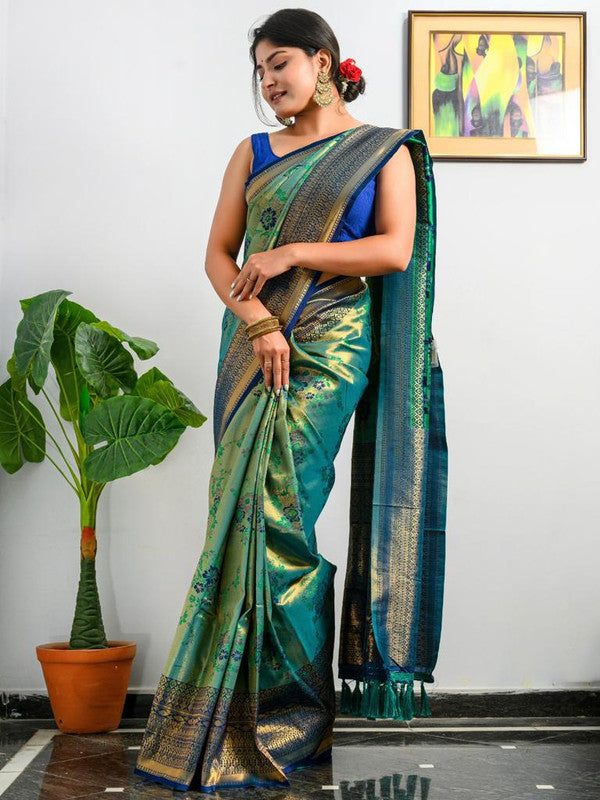 Grey Big Border Silk Saree | Silk sarees, Saree, Elegant saree