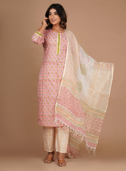 Exclusive Cotton Kurti with Bottom and Dupatta!!