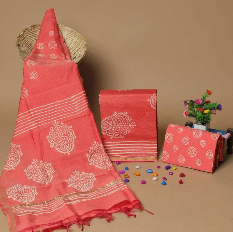 Exclusive CHANDERI SUIT WITH CHANDERI DUPATTA