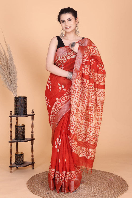 Beautiful Designer Linen  Saree