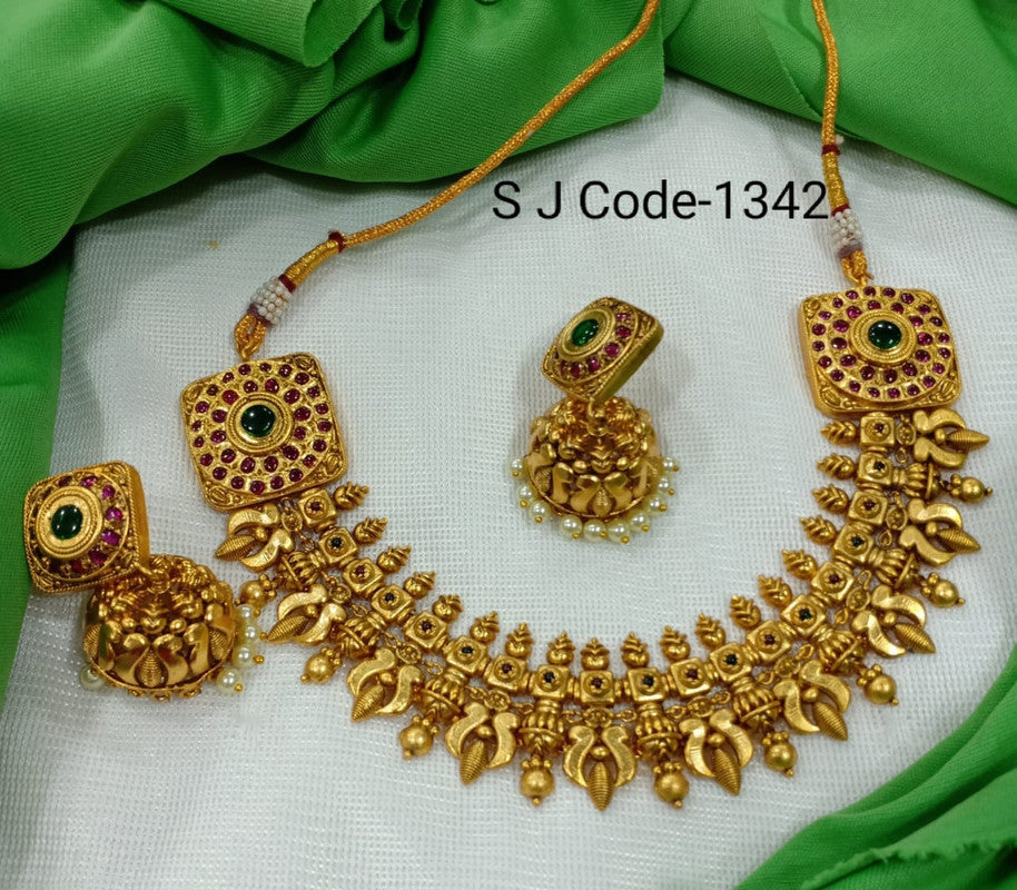 Premium Quality  Gold plated Jewellery Necklace set with Ear Rings