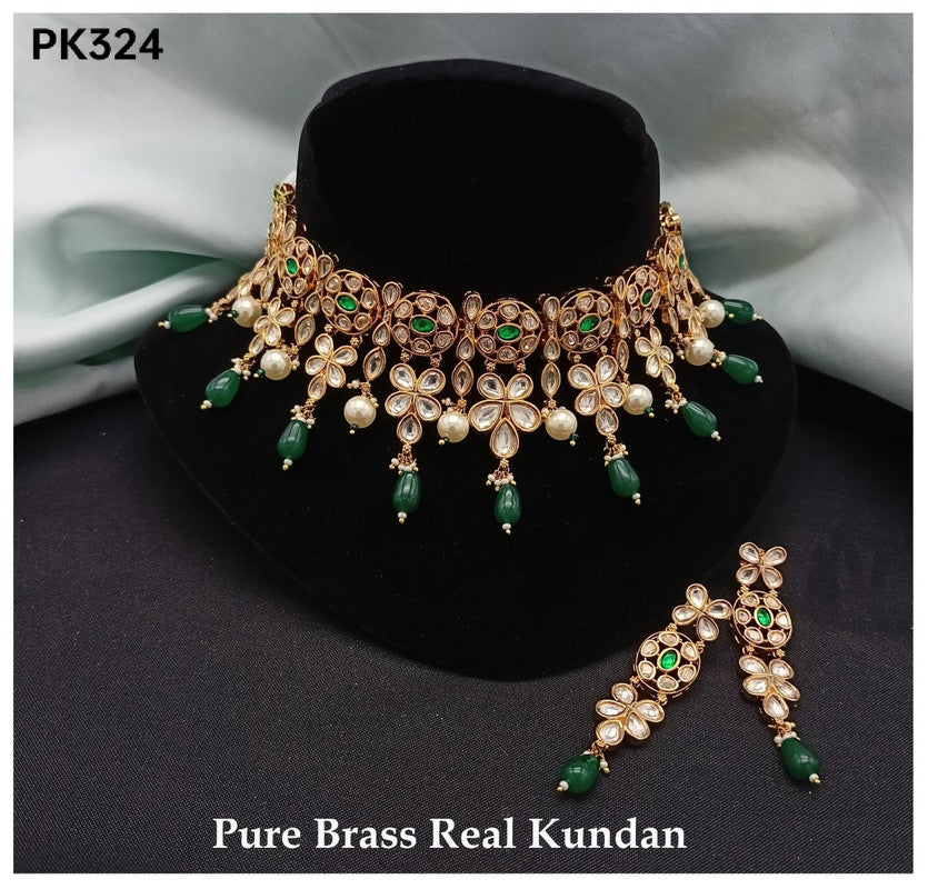 Premium Quality  Kundan Jewellery Necklace set with Ear Rings