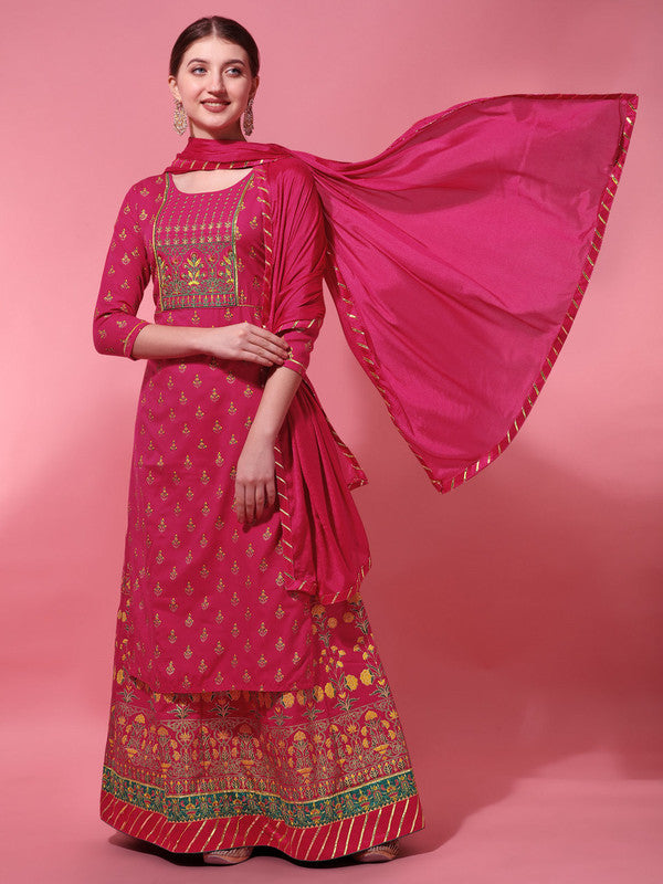 Designer Fully  Stitched Suit with Bottom and Dupatta