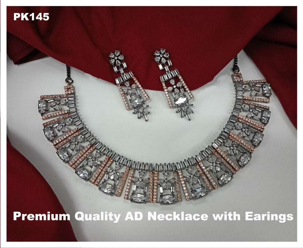 Premium Quality American Diamonds Jewellery Necklace set with Ear Rings