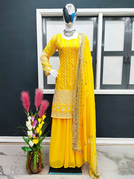 Party wear  Fully Stitched  Kurti with Bottom and Dupatta!!