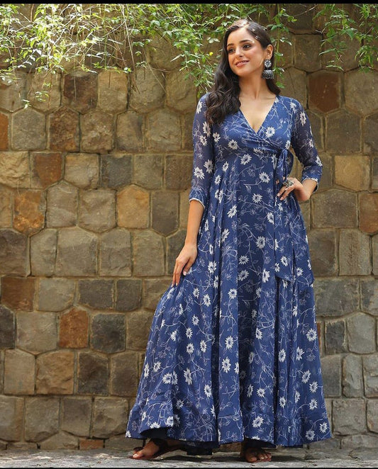 Beautiful Heavy Rayon Printed Anarkali Gown!!