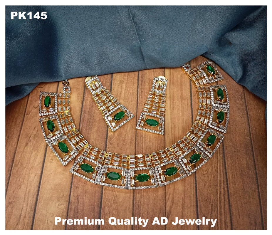 Premium Quality American Diamonds Jewellery Necklace set with Ear Rings