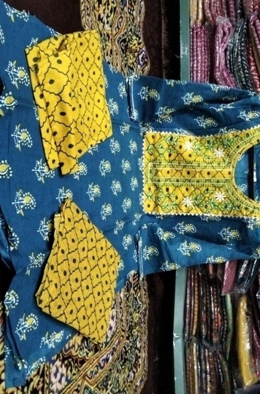 Beautiful Heavy Embroidery Kurti with Bottom & Dupatta!!