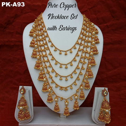 Premium Quality Pure Copper Necklace set with Ear Rings