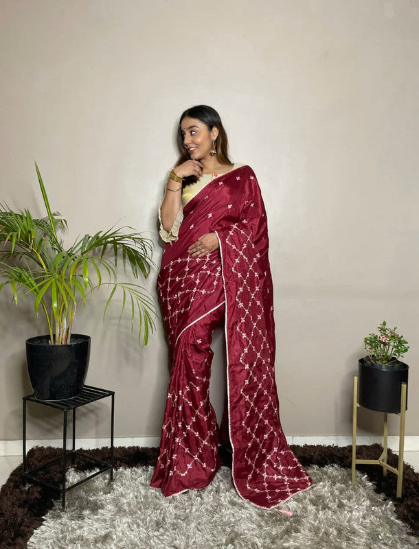 Beautiful Dola Silk Saree with  Sequence multi work