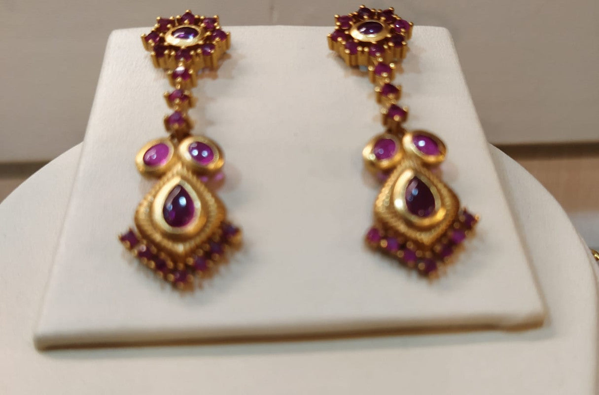 Exclusive Ruby Necklace Set with Ear Rings !!