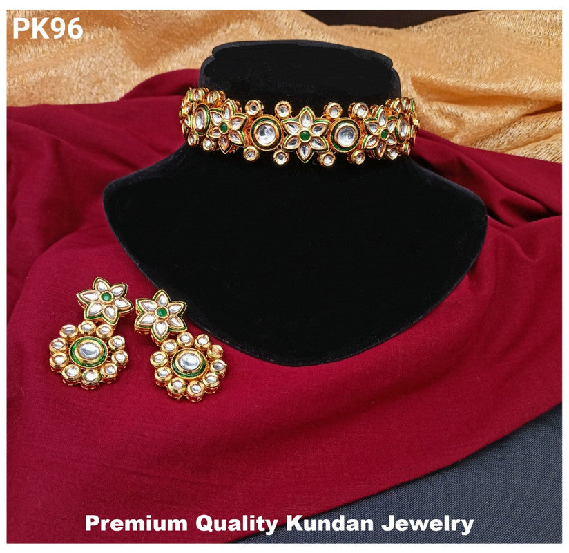 Premium Quality  Kundan Jewellery Necklace set with Ear Rings