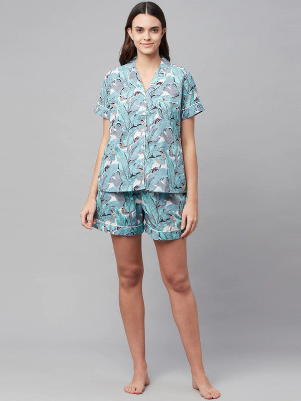 Printed Night Suit- Top and Short