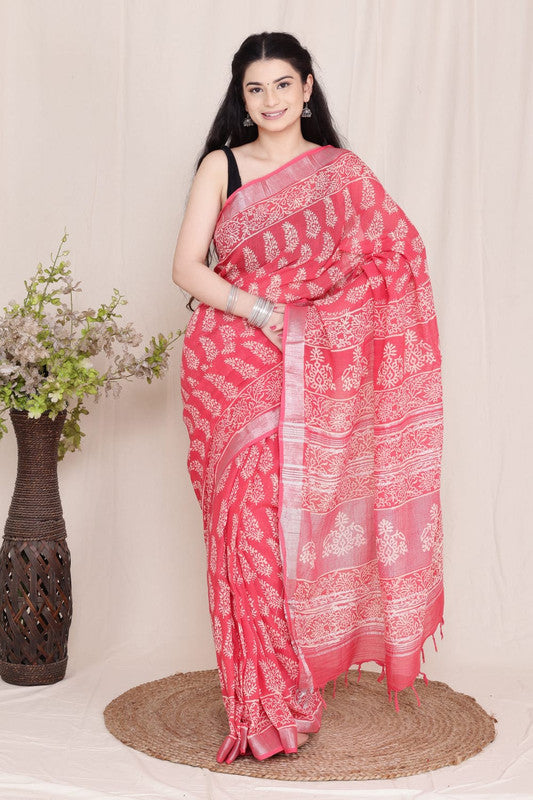 Beautiful Designer Linen  Saree