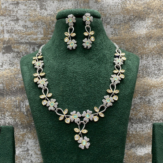 White & Multi Coloured Pure Brass Real Kundan American diamonds Women Designer Long set with earrings!!